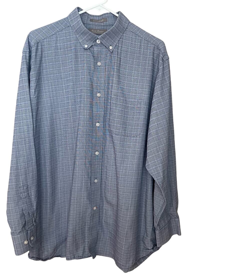Daniel Cremieux Mens XL Signature Button Down Shirt Blue Long Sleeve